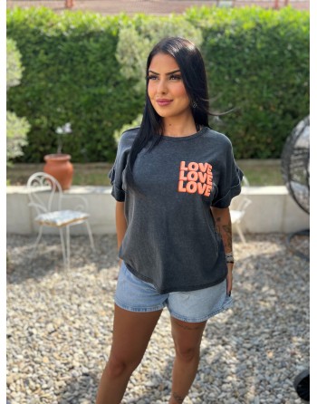 Tee shirt Love Orange