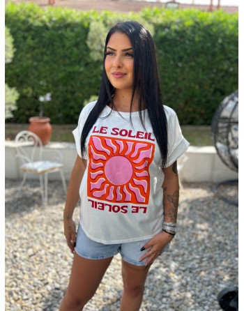 Tee Shirt Soleil Blanc